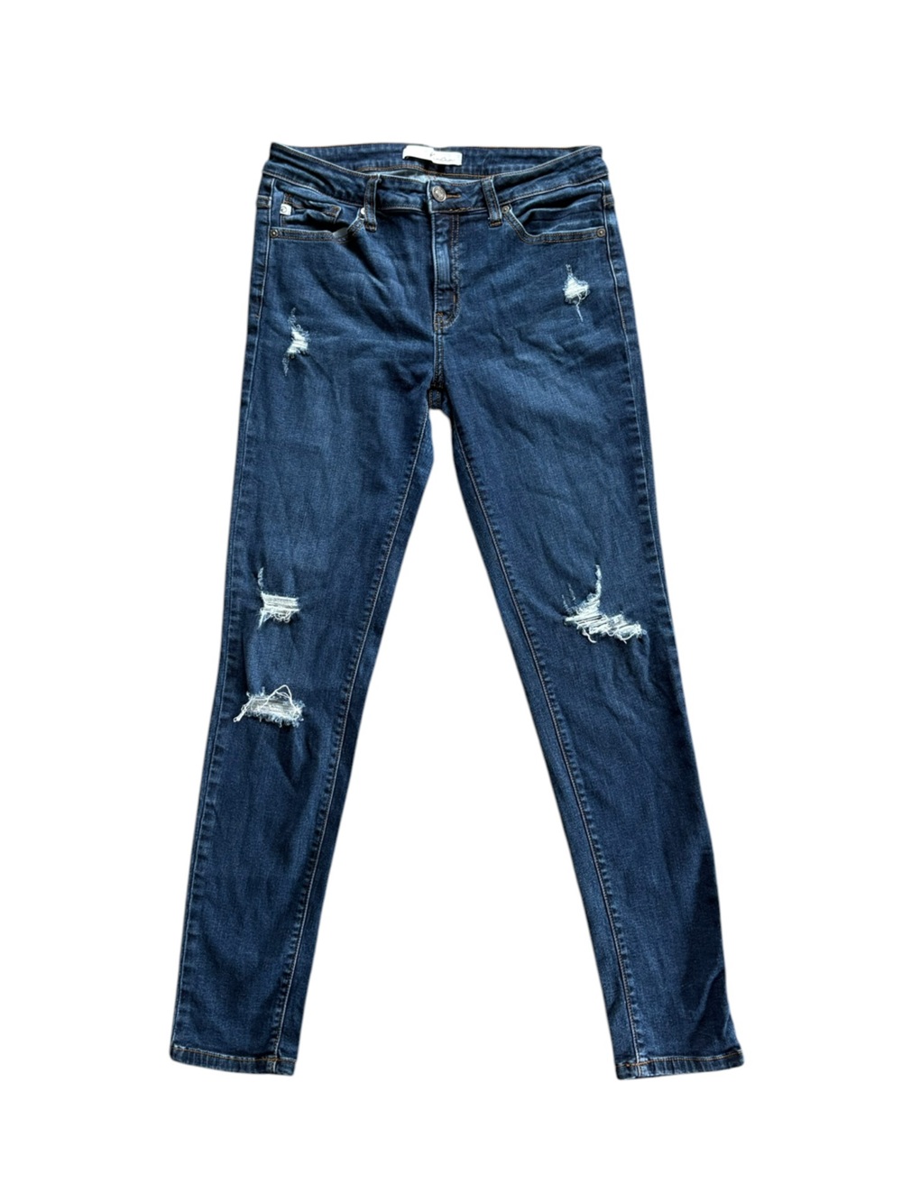 KanCan Dark Wash Distressed Skinny Jeans Women’s 28 W9 Stretch Denim